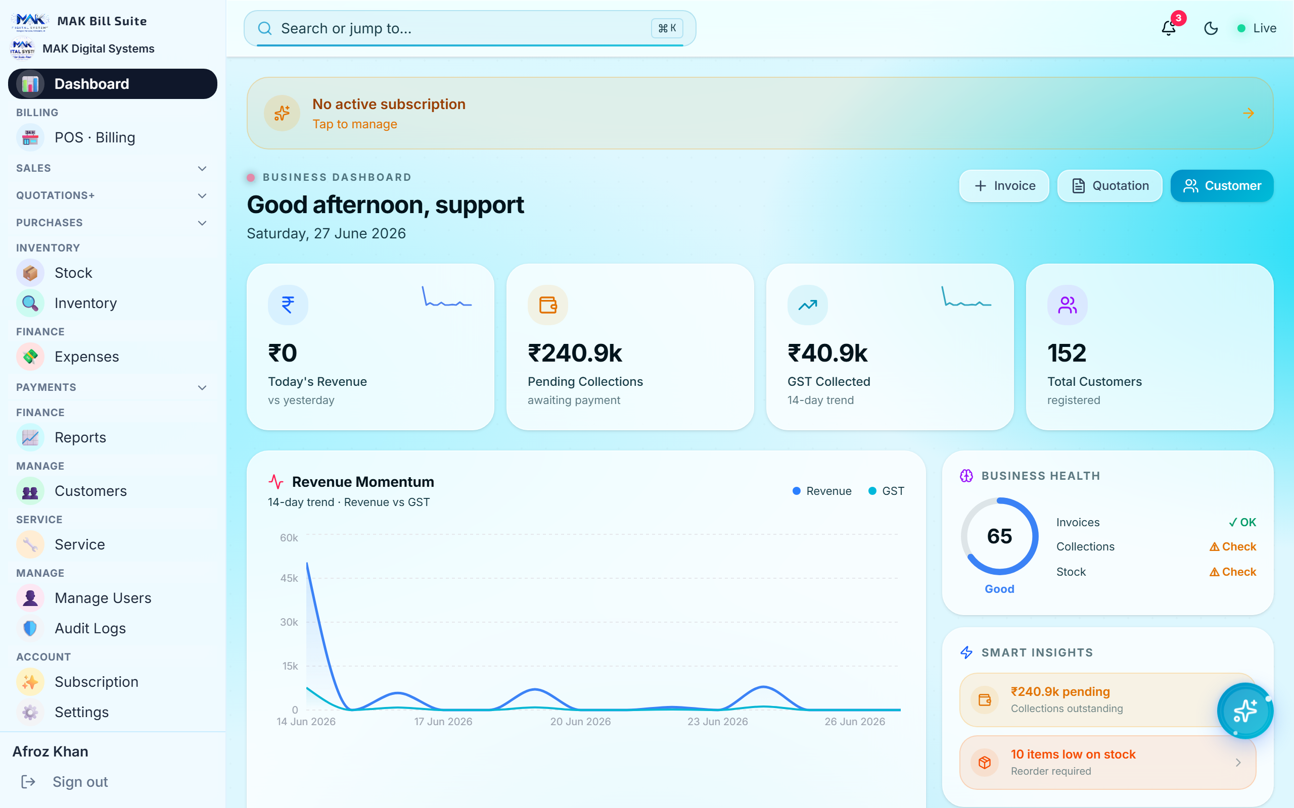 MAK AI assistant for business insights preview